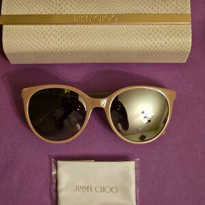 Jimmy Choo Women's Erie Matte Lavender Mirrored Sunglasses W/Case & Dust Cloth